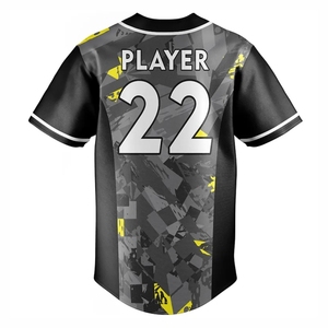 Maillot de baseball sublimé respirant et tendance, imprimé hip-hop personnalisé, chemise de baseball boutonnée, streetwear - Product Image 3