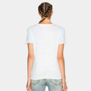 Camiseta Orgánica de Manga Corta con Cuello en V para Mujer, Logotipo Personalizado, Servicio OEM, Algodón Transpirable de Secado Rápido para Verano - Product Image 5