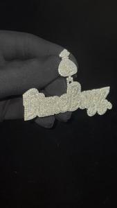 Personalized <b>Name</b> Charm Pendant Full Lab Grown Diamond Luxury Hip Hop Jewelry - Product Image 4