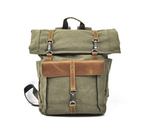 Mochila de Lona y Cuero Estilo Outdoor para Viajes, Bolsa para Portátil, Venta al Por Mayor, Proveedor Directo OEM LCB-0096 - Product Image 1