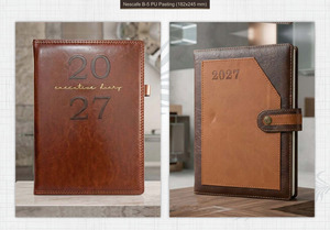 Custom Embossed Premium Durable PU Leather B5 Hardcover <b>Planner</b> Diary Organizer <b>Calendar</b> Notebook Corporate Gift - Product Image 5