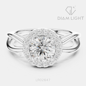 Bague de mariage ronde 0,95 carat, bijoux fins, certifiée IGI, or blanc 14 carats, diamant de laboratoire, bague de fiançailles et d'anniversaire - Product Image 1