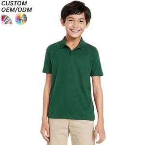 Polo Deportivo de Manga Corta de Algodón Tejido Informal para Niños y Pantalones, Uniforme Escolar para Adultos, Suministro ODM Personalizado - Product Image 1