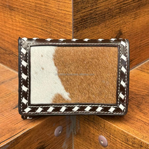 Cartera de triple pliegue corta personalizada con herramientas manuales para hombre, tarjetero de cuero de vaca genuino, carteras con bloqueo RFID, carteras para hombre - Product Image 2