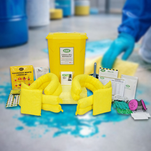 Kit de Derrames Químicos de 60L con Contenedor de Pedal, Kit de Emergencia Portátil y Duradero con Almohadillas, Calcetines y Guantes para el Control de Derrames Peligrosos - Product Image 1