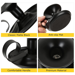 ชุดเชิงเทียนเหล็กทรงเรียว 4 ชิ้น สีดำ ดีไซน์วงแหวนเรียบง่าย ทำด้วยมือ ทนทาน เหมาะสำหรับคริสต์มาส งานแต่งงาน และงานเลี้ยงใต้แสงเทียน - Product Image 3