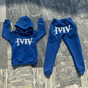 Conjuntos de chándal holgados de poliéster/algodón personalizados, estilo vintage desgastado, con pantalones acampanados y sudadera con capucha, de invierno, color liso, con cordón ajustable - Product Image 6