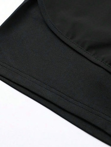 <b>Black</b> Sleeveless <b>Tank</b> <b>Top</b> Set Men's Sportswear Fitness Wear Elastic Waist Shorts <b>Knitted</b> Vest Polyester Cotton Summer - Product Image 5