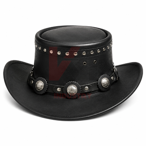 Chapeaux de cowboy en cuir véritable de qualité supérieure, couvre-chefs de style western et de ranch, service OEM de logo personnalisé pour les marques de vente au détail et les boutiques - Product Image 1