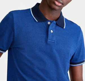 Chemise de rugby en coton de haute qualité pour hommes, vente en gros, nouveau design, impression de logo personnalisé, col contrasté, manches contrastées, tricot rayé - Product Image 5