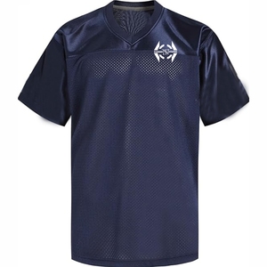 Maillot de rugby personnalisé à manches courtes en tissu polyester respirant de qualité supérieure, design sportif moderne, unisexe - Product Image 1