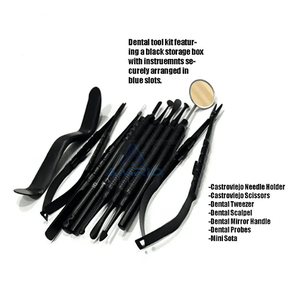Kit de Cirugía Oral Profesional Dental Micro de 10 Piezas, Instrumentos Dentales de Alta Calidad, Equipos Dentales CE, Kit Dental Negro Mate - Product Image 5
