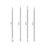MEDSPO Kit d'outils anti-points noirs en acier inoxydable pour nettoyage en profondeur des pores du visage, extracteur d'acné, longue durée