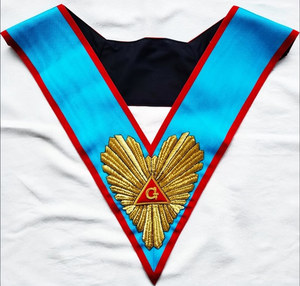 Whorshipful Master <b>Collar</b> - AASR Hand Embroidered masonic regalia manufacturer masonic regalia for sale - Product Image 5