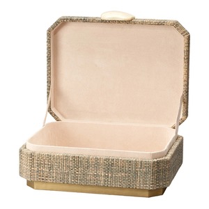 Boîte à bijoux en bambou tissé rectangulaire avec couvercle, style bohème, rangement à 1 niveau pour bijoux - Product Image 3