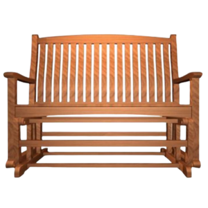 Banc d'extérieur en bois de teck massif brun, avec dossier à lattes et accoudoirs courbés robustes - Product Image 1