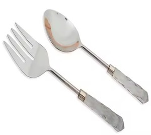 Juego de Cubiertos de Metal Premium para Servir Ensaladas, Cuchara y Tenedor Decorativos para Banquetes y Cenas en Casa - Product Image 1