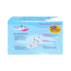 Toalla Sanitaria Sanita Premium Maxi Wing de 24.5cm para Uso Diurno, Alta Absorbencia, con Revestimiento Transpirable, 20 Unidades - Product Image 2
