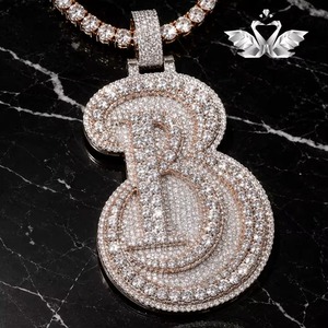 Pendentif Hip Hop Moissanite Coupe Diamant en Argent Sterling 925, Bijou Tendance le Plus Vendu pour un Style Urbain – En Vente - Product Image 2