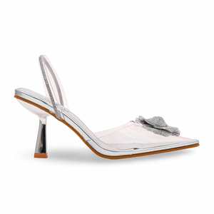 Escarpins argentés pour femmes avec dos ouvert WN5373 - Product Image 4