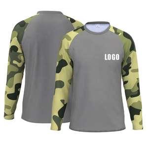 Camiseta de Pesca con Diseño de Camuflaje, Cuello Redondo, Manga Corta, Logotipo Personalizado, Sublimación, 100% Poliéster, Protección Solar UPF 50+, para Deportes al Aire Libre - Product Image 1