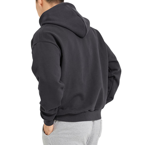 Custom Logo Men's Heavyweight 300gsm French Terry Cotton/Polyester Hoodie Unique Design Plus Size Sweatshirt Plus Sizes - Product Image 4