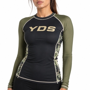 <b>Women</b> Long Sleeve Rash Guard Quick Dry Soft Stretch Active Puff Print HAWE BAWK Quick Dry Sublimation Print Anti-Uv Swim <b>Top</b> - Product Image 1