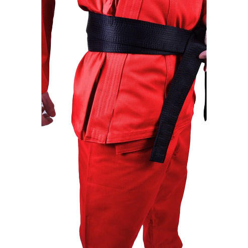 Scb Set Red Karate Gi Uniform Set with Black Belt for Men Adults Martial Arts ...
