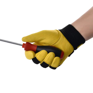 Gants de soudage en cuir de chèvre pleine fleur, antidérapants, durables, flexibles, personnalisables, texture lisse, épaisseur 11 oz, 10 pouces - Product Image 2