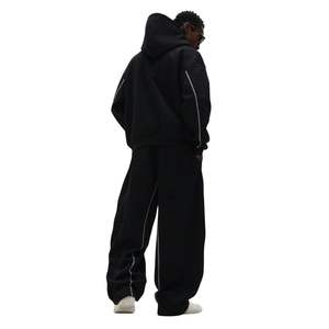 Ensemble survêtement unisexe personnalisé en molleton technique coupe-vent style streetwear : sweat à capuche et jogging hip-hop – Vente en gros - Product Image 3