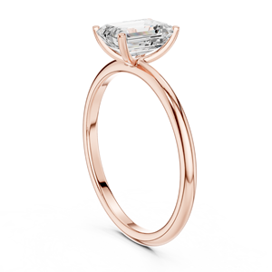 Bague solitaire en diamant de laboratoire taille émeraude - Product Image 4