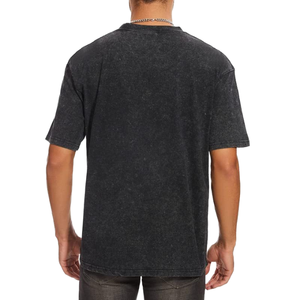 T-shirt pour homme surdimensionné en coton 100% premium, délavé à l'acide, tricoté, style streetwear vintage, avec logo imprimé personnalisé, fabriqué au Bangladesh - Product Image 5