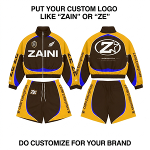 Ensemble de survêtement décontracté ZAINI 2026 pour homme, coupe-vent d'hiver respirant à séchage rapide en polyester/nylon tricoté 300g avec capuche - Product Image 1
