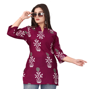 Conjunto de dos piezas para mujer con estampado floral morado y burdeos, de poliéster y rayón premium, estilo urbano, cuello redondo, traje de pantalón para dama. - Product Image 1