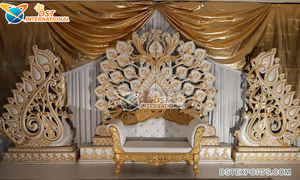 อุปกรณ์ตกแต่งเวทีงานแต่งงานสไตล์อาหรับอินเดียสีทอง วัสดุไฟเบอร์หลากสี ทนทาน สำหรับงานอีเว้นท์ - Product Image 2