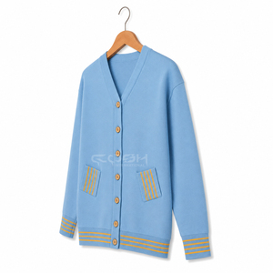 Pull cardigan boutonné Cosh International avec rayures jaunes, décontracté, à porter toute l'année - Product Image 3
