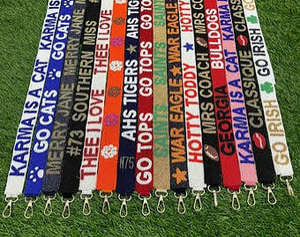 Sangles de sac perlées en lettres, broderie de perles de verre, bandoulière, poignée de sac à main, ceinture de remplacement, accessoire de sac à main, ceintures pour le jour du match - Product Image 3