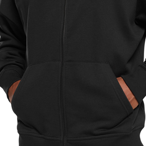 Sweat-shirt à capuche zippé noir surdimensionné pour homme, en molleton épais, coupe décontractée, style streetwear - Product Image 6