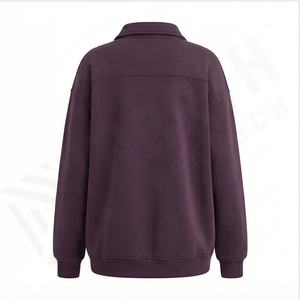 Sudadera con capucha con cremallera unisex personalizada para hombre al por mayor, jersey con cremallera de gran tamaño y estampado con logotipo de tela tejida en el cuello con capucha - Product Image 3