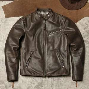 Veste en similicuir ajustable avec col et poignets ajustables pour homme, fermeture éclair intégrale, streetwear élégant, poches zippées, veste en cuir d'hiver - Product Image 1