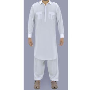 Venta Directa de Ropa para Hombre, Conjunto de Kameez y Shalwar Afgano con Cuello Redondo y Manga Larga Bordada, Traje Afgano para Hombre - Product Image 1