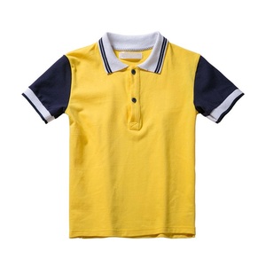 Chemises polo en jersey simple de haute qualité, 100% coton, pour filles et garçons, couleur jaune unie, personnalisables, pour enfants - Product Image 1
