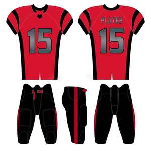 Uniforme de Fútbol Americano Corto Personalizable de Talla Grande, Transpirable, de Alta Calidad y Bajo Precio, Hecho 100% de Poliéster de Secado Rápido, Conjuntos para Equipos - Product Image 1