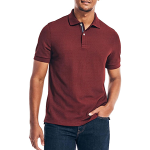 Polo en coton ajusté pour homme avec fermeture éclair 1/4, motif uni, tissu jersey respirant (250g) pour vêtements de sport d'été, design personnalisé - Product Image 1