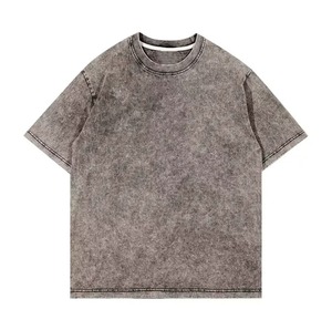 Camiseta de Algodón Lavado Estilo Denim Oversize para Hombre, Manga Corta, Cuello Redondo, Color Sólido, Corte Holgado Informal, Largo Regular - Product Image 5