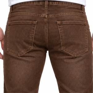 Jean en denim slim pour homme, taille classique, détail poche avant, style poche arrière, finition jambe nette, logo imprimé, idéal pour l'automne - Product Image 5