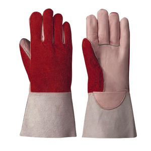 Industrial Safety Cowhide Grain & Split Leather Gloves for TIG Welding Heavy Duty Firefighting Construction Hand <b>Arm</b> Protection - Product Image 4