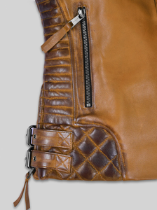 แจ็คเก็ตหนังแฟชั่นใหม่สำหรับผู้หญิง แจ็คเก็ตหนังกันลมสำหรับผู้ชายและผู้หญิง สไตล์สั่งทำพิเศษ แจ็คเก็ตหนัง Charlotte Burnt หลายแบบ ปี 2006 - Product Image 4