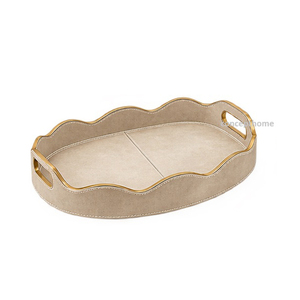 Bandeja de Servicio de Cuero Negro Concept Home con Asas de Latón, Acabado en Cuero de Color Sólido, Apta para Restaurantes, Ecológica y Apta para Lavavajillas - Product Image 4