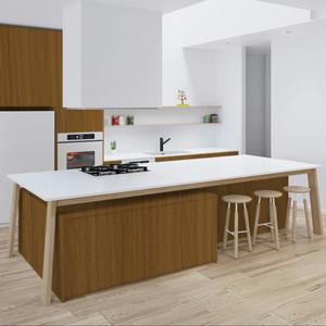 Juego de Muebles de Cocina Modernos Personalizados JY Project, Gabinetes de Cocina de Madera RTA con Isla, Gabinetes de Cocina Modulares de MDF y Contrachapado - Product Image 2